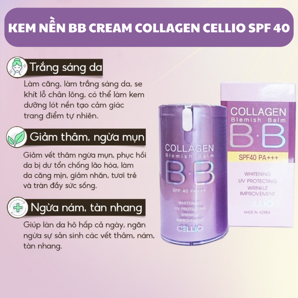 Kem nền BB Collagen Cellio celio Hàn Quốc chính hãng 40ml
