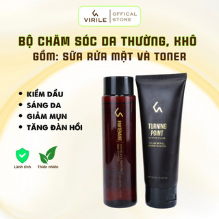 Bộ Sản Phẩm Chăm Sóc & Dưỡng Ẩm Cho Da Thường, Khô Dành Cho Nam Gồm Sữa Rửa Mặt 100ml + Toner Cấp Ẩm 150ml