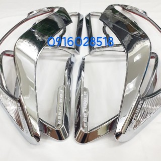 Bộ 4 ốp viền đèn pha hậu toyota fortuner 2012 2013 2014 2015 2016 xi mạ crom,ốp đèn trước sau, full bộ