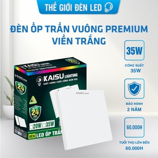 Đèn led ốp trần vuông viền trắng nổi phòng khách ban công phòng ngủ 25W 35W tiết kiệm điện BH 2 năm KAISU LIGHTING