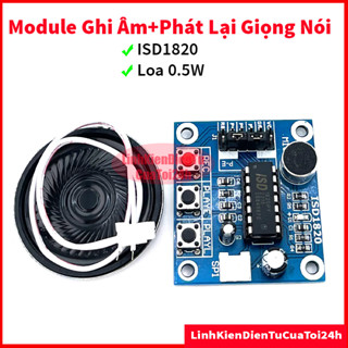 Module ghi âm và phát lại giọng nói ISD1820, kèm loa 0.5W