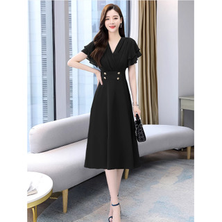 Đầm Công Sở , Tay Lỡ , Liền Thân , Sang Trọng mặc đi làm , đi chơi , vải voan 2 lớp lịch sự