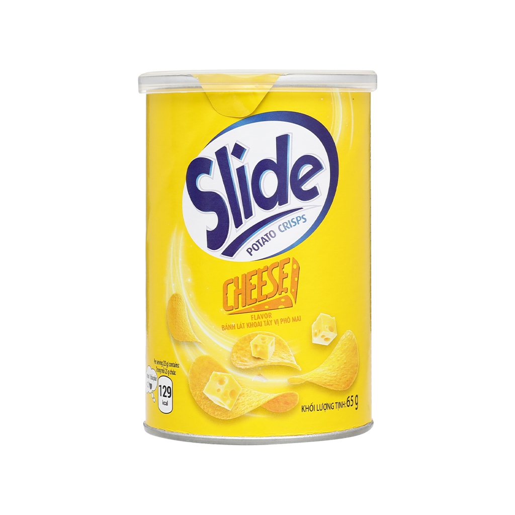 Snack Khoai Tây Slide Phô Mai (Lon 65g)