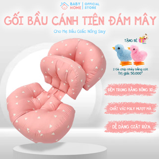 Gối bà bầu cánh tiên kèm gối phụ kê đỡ bụng HABU tựa lưng cho mẹ bầu gối