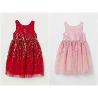 Váy xoè công chúa đỏ sequin HM H&M hàng chính hãng authentic