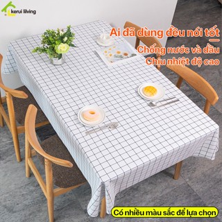 Khăn hoạ tiết caro AISHA decor phòng học, trải bàn ăn chống thấm nước, chống thấm dầu, thảm trải