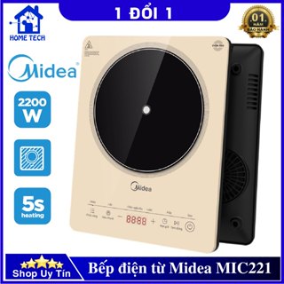 Bếp Điện Từ Midea MIC221 2200W TẶNG NỒI LẨU, mặt bếp pha lê sang trọng, công nghệ từ 3D nấu sôi cực nhanh, có hẹn giờ