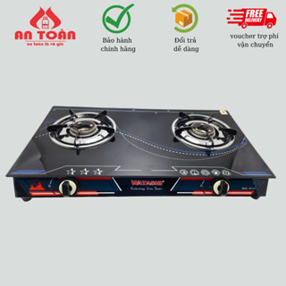Bếp Gas Đôi Mặt Kính Cường Lực Hoa Sen Đồng Lửa Watashi Wa 7011k(Đen) tặng kèm van dây Namilux