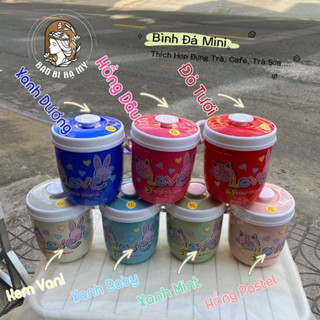   Tặng Tem Dán  Bình Đá Mini 1Lít Đựng Trà Sữa Đựng Cà Phê Đựng Nước Uống Hot Trend 