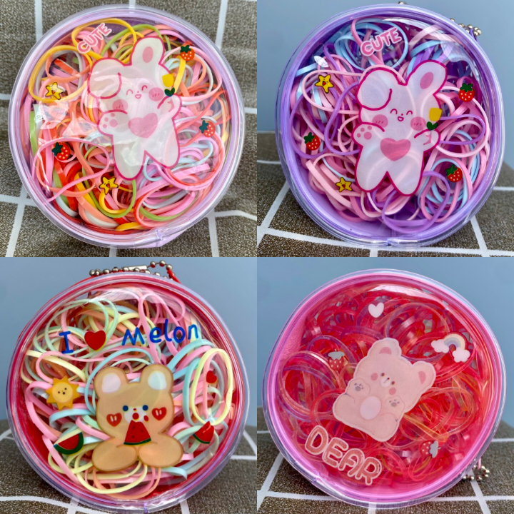 Dây nịt chun buộc tóc cho bé co giãn tốt không dây đau đầu cho bé 1 hộp 1000 chiếc dùng mãi không hết