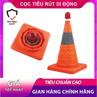 Cọc tiêu giao thông trụ giao thông hàn quốc gấp gọn, có đèn cảnh báo 48cm, 68cm