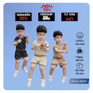 Bộ Quần Áo Trẻ Em Set GC Bo Thun Sành Điệu Phong Cách Cho Bé Trai Và Gái Nhà MiDu Kid Size Bé Đến 5 Tuổi