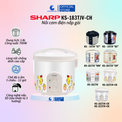 [HỎA TỐC] Nồi Cơm Điện Nắp Gài Sharp 19TJV | 181TJV | 183TJV | 223TJV (1.8-2.2L) - Hàng chính hãng