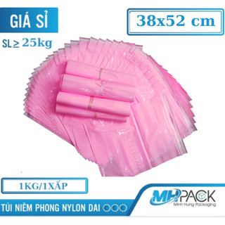 Bao bì gói hàng niêm phong 38x52cm màu hồng bịch nilong bao bì túi đựng vận chuyển hàng online