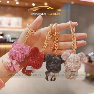Móc khóa gấu berick full đá cao cấp treo chìa khóa ô tô túi xách quà tặng ý nghĩa