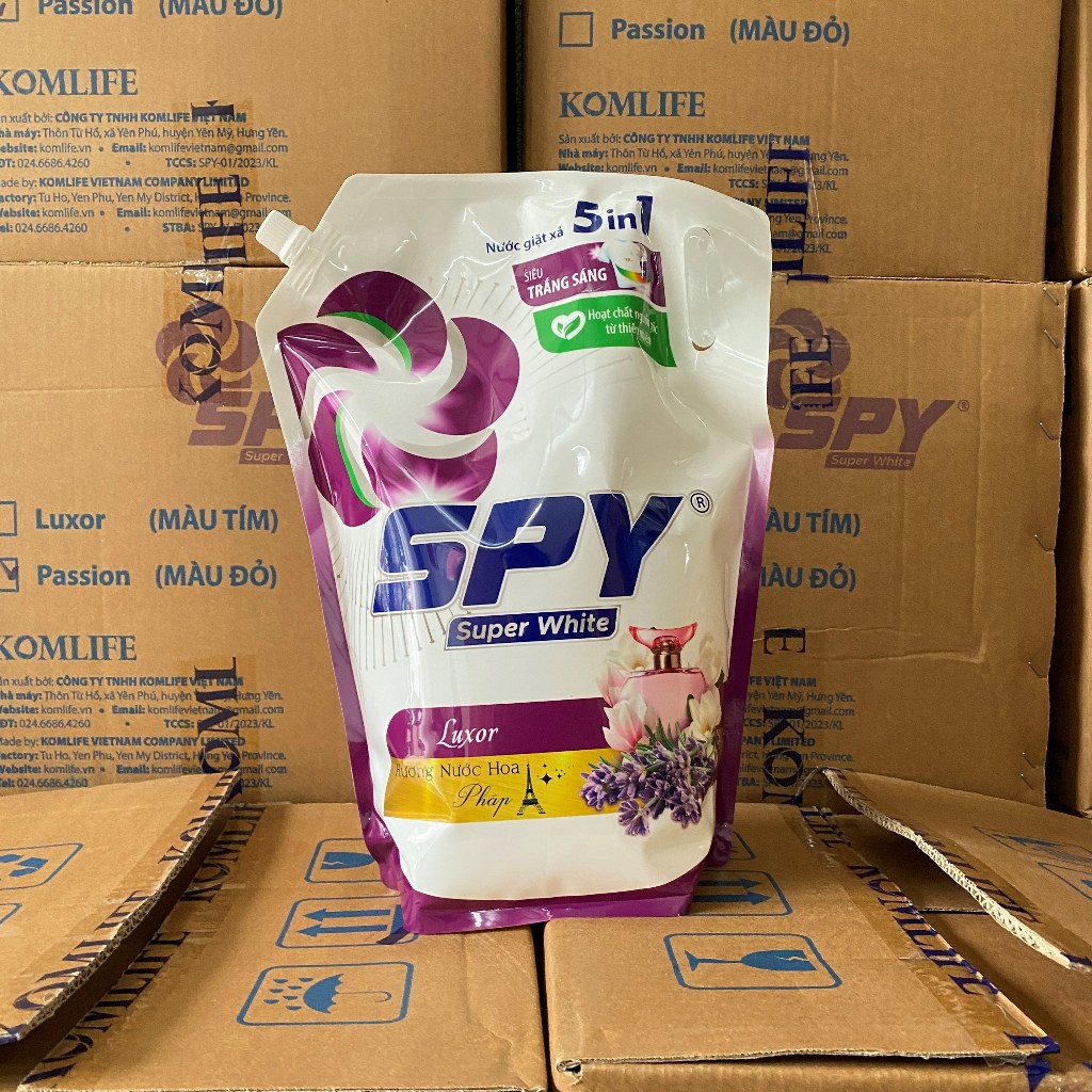 (New) Nước giặt xả SPY Super White hương Luxor túi 3,6kg siêu trắng sáng hương thơm mát lưu hương dài lâu