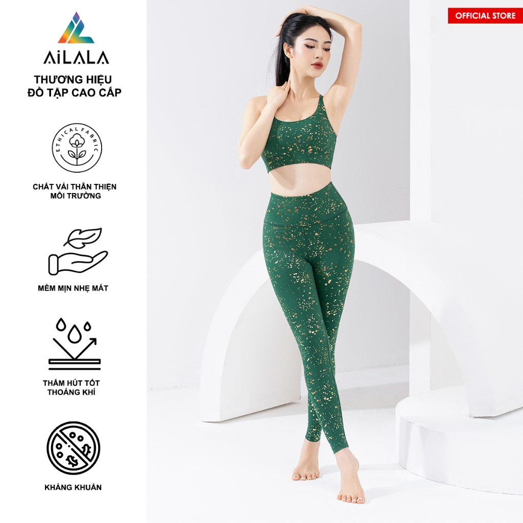 AiLALA® Chính Hãng Set Thiết Kế Đồ Bộ Tập Thể Thao LUX25A, phù hợp Yoga Gym Pilates, chất vải cao cấ