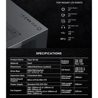 Vỏ Case XIGMATEK AQUA M LITE BLACK