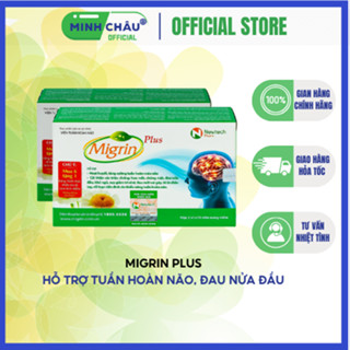 [MUA 6 TẶNG 1] Viên uống Migrin Plus Newtech hỗ trợ hoạt huyết, tăng cường tuần hoàn máu não - Hộp 2 vỉ x 10 viên