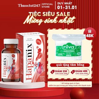  ✅ CHÍNH HÃNG HAPANIX 👍 Freeship  ❤️  VIÊN UỐNG HỖ TRỢ SỨC KHỎE HUYẾT ÁP PHÒNG NGỪA ĐỘT QUỴ TIM MẠCH,GIẢM MỠ MÁU ỔN ĐỊN 