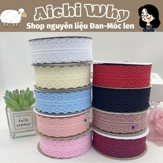 Ruy Băng Ren Bản 2,5cm Viền Hai Biên Nhiều Màu Trang Trí Bó Hoa, dây áo, Phụ Kiện Handmade