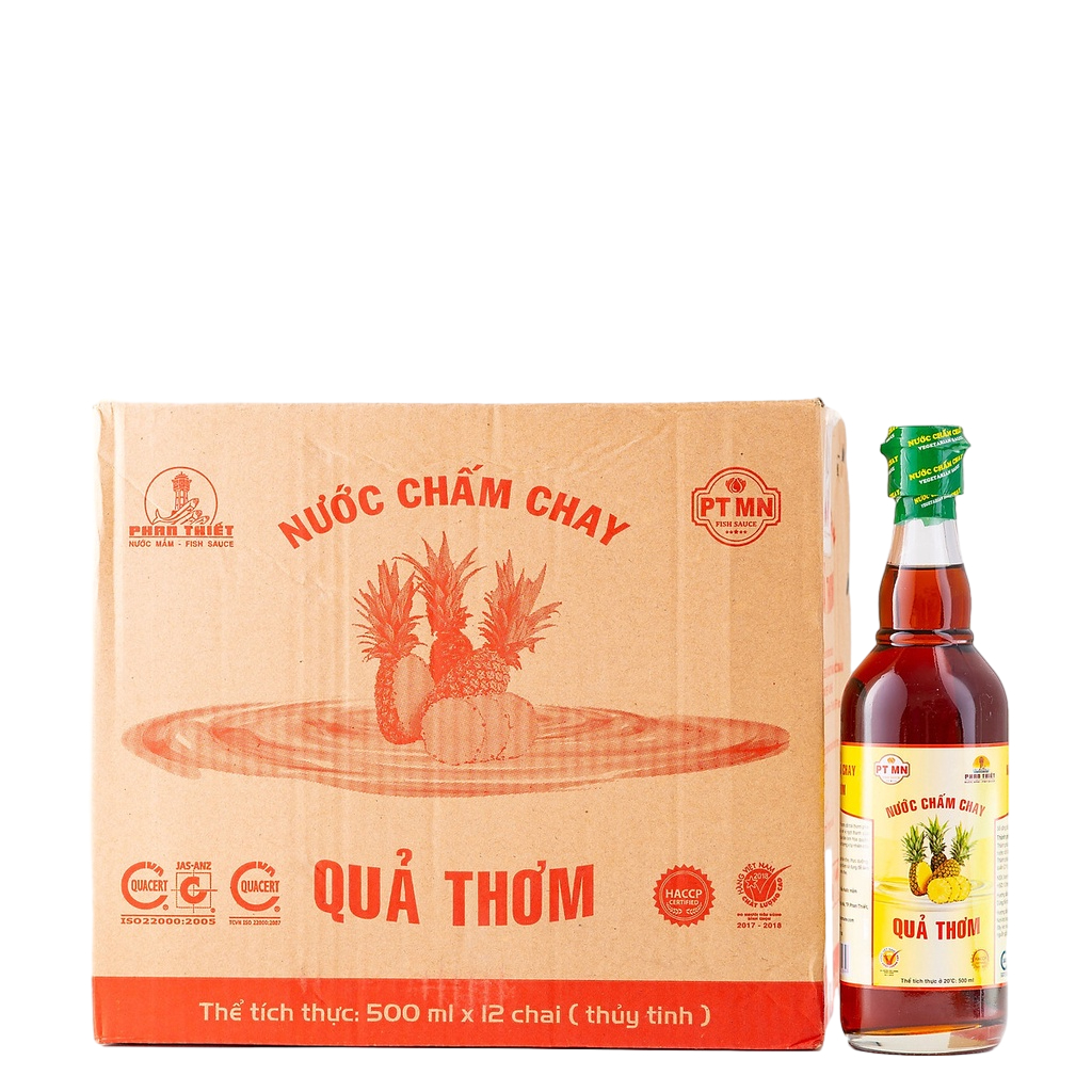 Nước Mắm Chay Phan Thiết Mũi Né Trái Thơm 500ml GIA VỊ QUÊ HƯƠNG, thùng 12 chai