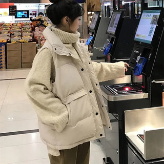 Áo gile phao nữ cổ cao lông vũ siêu nhẹ hàng Quảng Châu cao cấp