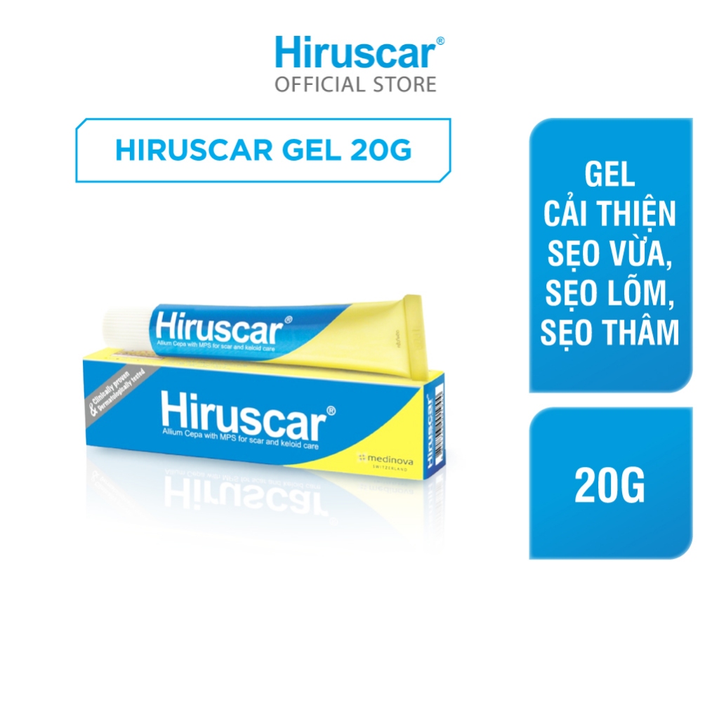 Combo 10 Gel cải thiện sẹo vừa, sẹo lõm, sẹo thâm Hiruscar Gel 20g
