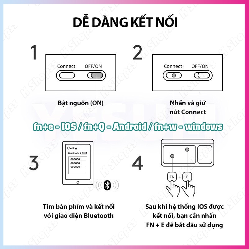 Bàn phím Bluetooth 10 inch Bluetooth 5.0 phạm vi kết nối hiệu quả 10 mét kèm theo chuột Bộ sản phẩm | BigBuy360 - bigbuy360.vn