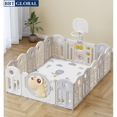 Quây cũi gấp gọn khủng long có cột bóng rổ và ném vòng BR9502