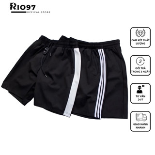Quần Short Đùi Thun 3 Sọc 1 Sọc Đen Thể Thao Nam Nữ Ống Rộng Unisex Chất Thun Poly Mềm Mịn Co Giãn RIO97 STORE
