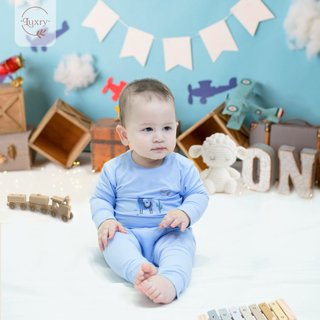 Bộ quần áo dài cài vai LAMA thương hiệu Luxry đáng yêu cho bé trai, bé gái