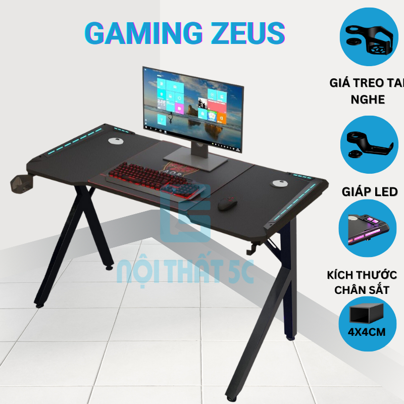 Bàn làm việc, bàn gaming 5C-Gaming Speed đa dạng mẫu mã, kích thước lớn 1m4,1m2 để máy tính, PC,chân sắt gỗ MDF dày 15mm | BigBuy360 - bigbuy360.vn