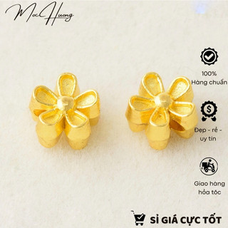 Charm bông hoa xỏ ngang nhỏ màu vàng - KL276