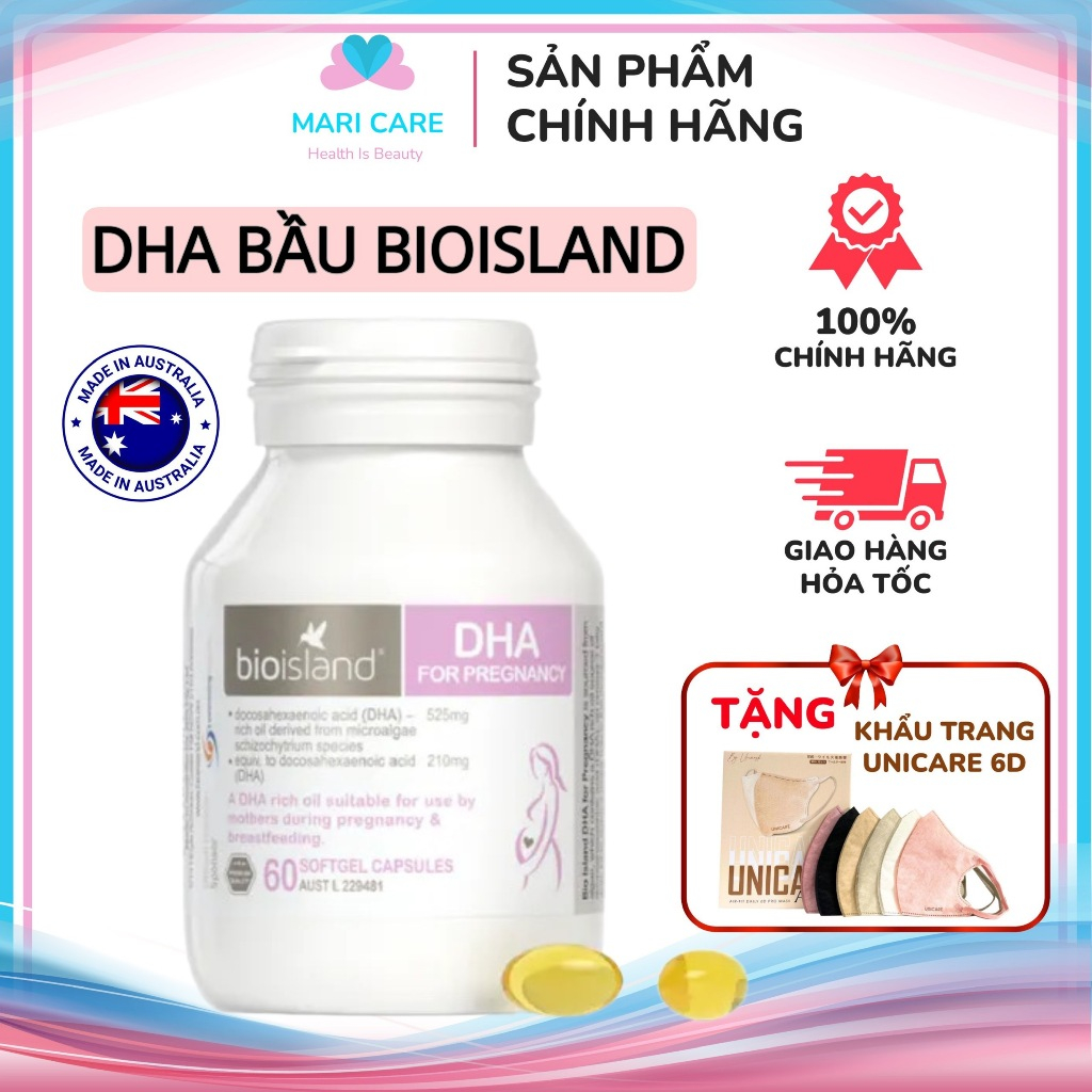 TemChính HãngDATE MỚI XA DHA Bầu Úc Biosland 60 viên