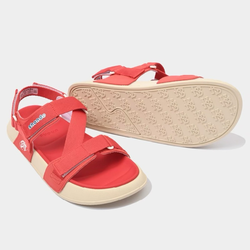 Giày Platy Nam Nữ SHONDO Êm, Thời Trang Thích Hợp Đi Học, Đi Chơi Be Đỏ PLA2560