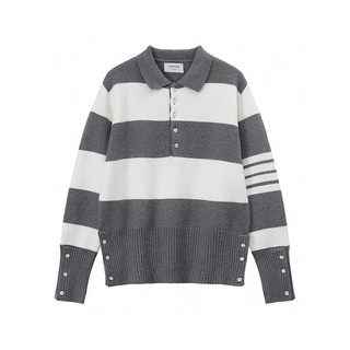 Áo len nam nữ cổ polo Thom Browne TB kẻ sọc ngang thanh lịch