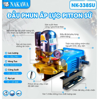 Máy rửa xe - Đầu phun áp lực piston sứ Nakawa NK338SU / NK348SU