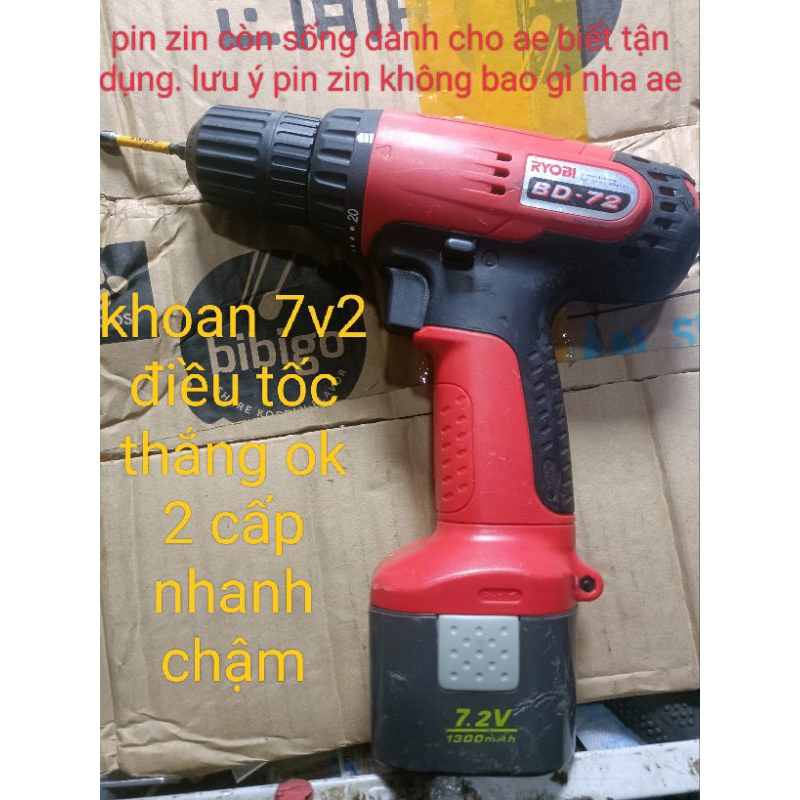 Khoan ryobi. máy pin sạc zin