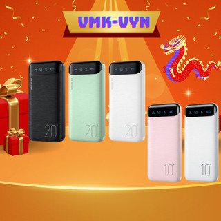 Sạc dự phòng 10000mah WP161, pin tích điện thiết kế nhỏ gọn đèn lead hiển thị phần trăm pin VMK-VYN