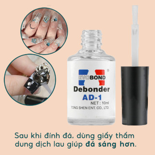 Nước sáng đá nước tháo móng ad1 gỡ móng, làm nail chai 10ml nail shopinail