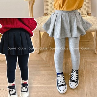 Quần váy bé gái OLAMI KIDS Quần legging liền chân váy xếp ly cho bé chất cotton dày mịn Váy liền quần trẻ em