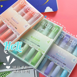 Set 4-6 bút highlight dạ quang gradual đánh dấu nhiều màu