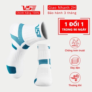 Tất thể thao VS chính hãng chống trơn trượt, vớ cầu lông 100% cotton dày thấm hút mồ hôi, thoáng khí