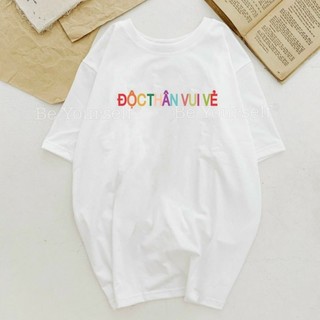 ÁO THUN ĐỘC THÂN VUI VẺ, THUN COTTON TAY LỠ BE YOURSELF | huyền trang shop