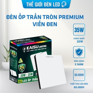 Đèn led ốp trần vuông viền đen ốp nổi phòng khách ban công phòng ngủ 25W 35W siêu tiết kiệm điện BH 2 năm KAISU LIGHTING