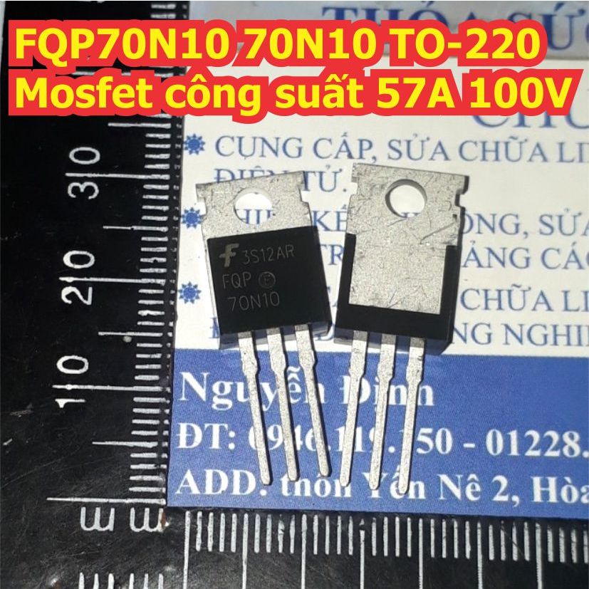 3 con FQP70N10 70N10 TO-220 Mosfet công suất 57A 100V kde9640