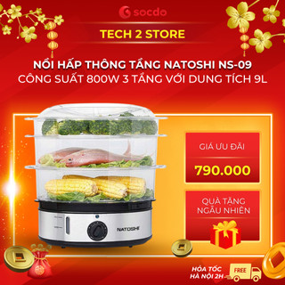 Nồi hấp thông tầng natoshi ns-09, 3 tầng tiện lợi chất liệu cao cấp, bảo hành 12 tháng !