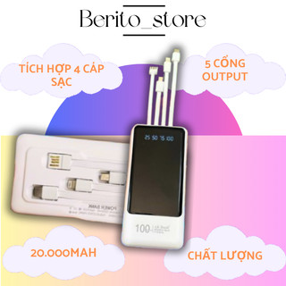 Sạc dự phòng tích hợp pin sạc kèm đèn với sạc 3 đầu AK120 và AK121