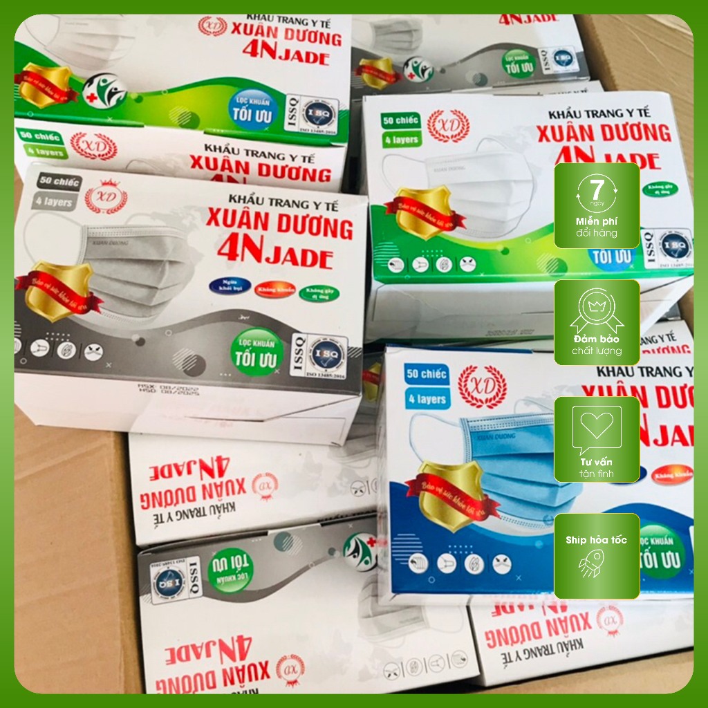 Khẩu trang 4 lớp Xuân Dương( hộp 50 cái)